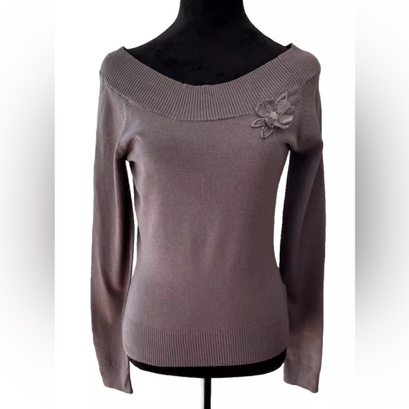 VTG Attention 1990s lightweight gray pullover boatneck sweater ladies size mediu - Picture 1 of 16